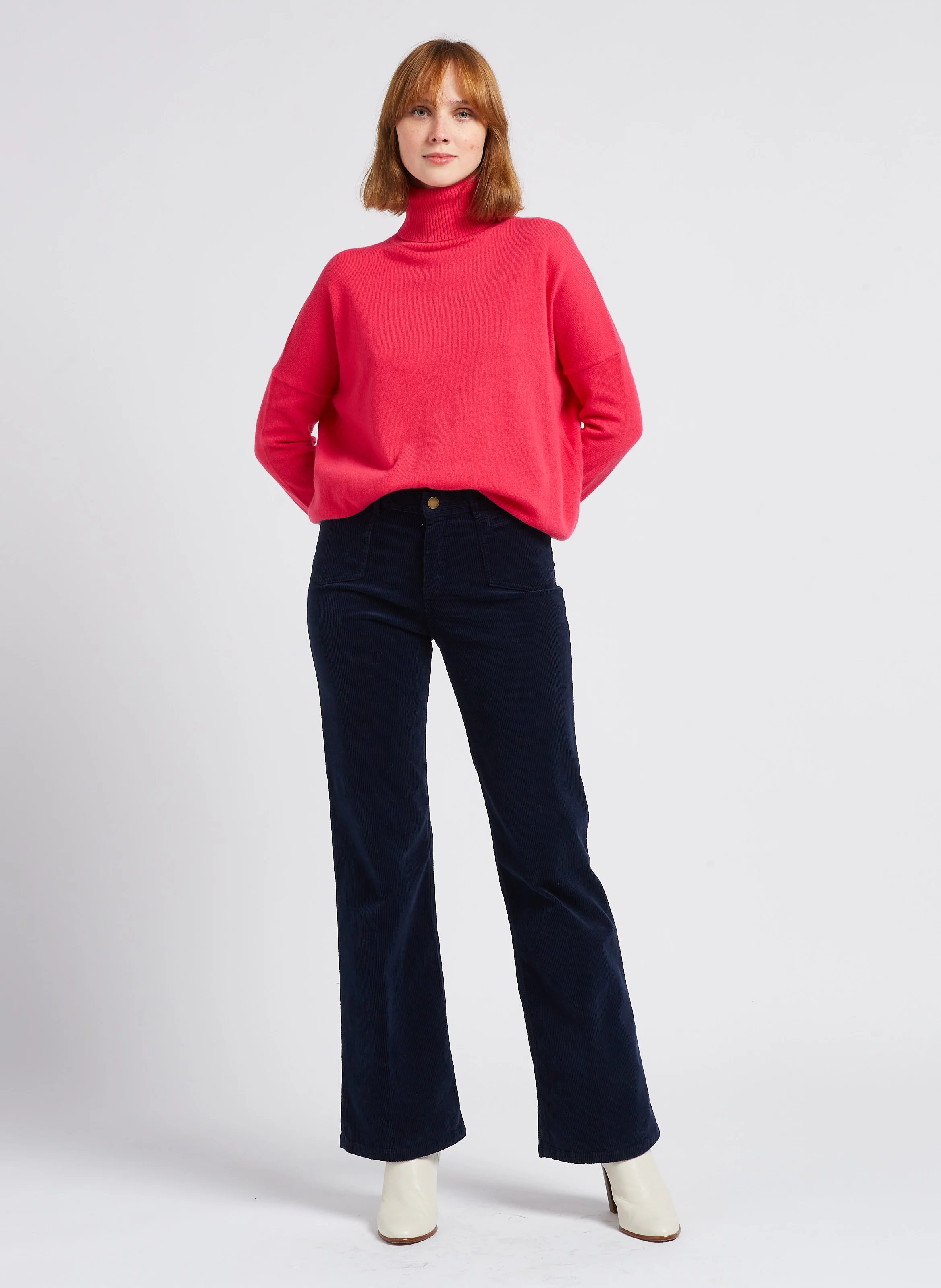 Pull col roulé en cachemire | Rose