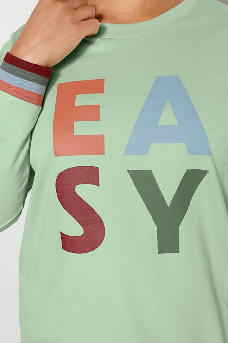 Sweatshirt, EASY, Rundhals, Streifenbündchen