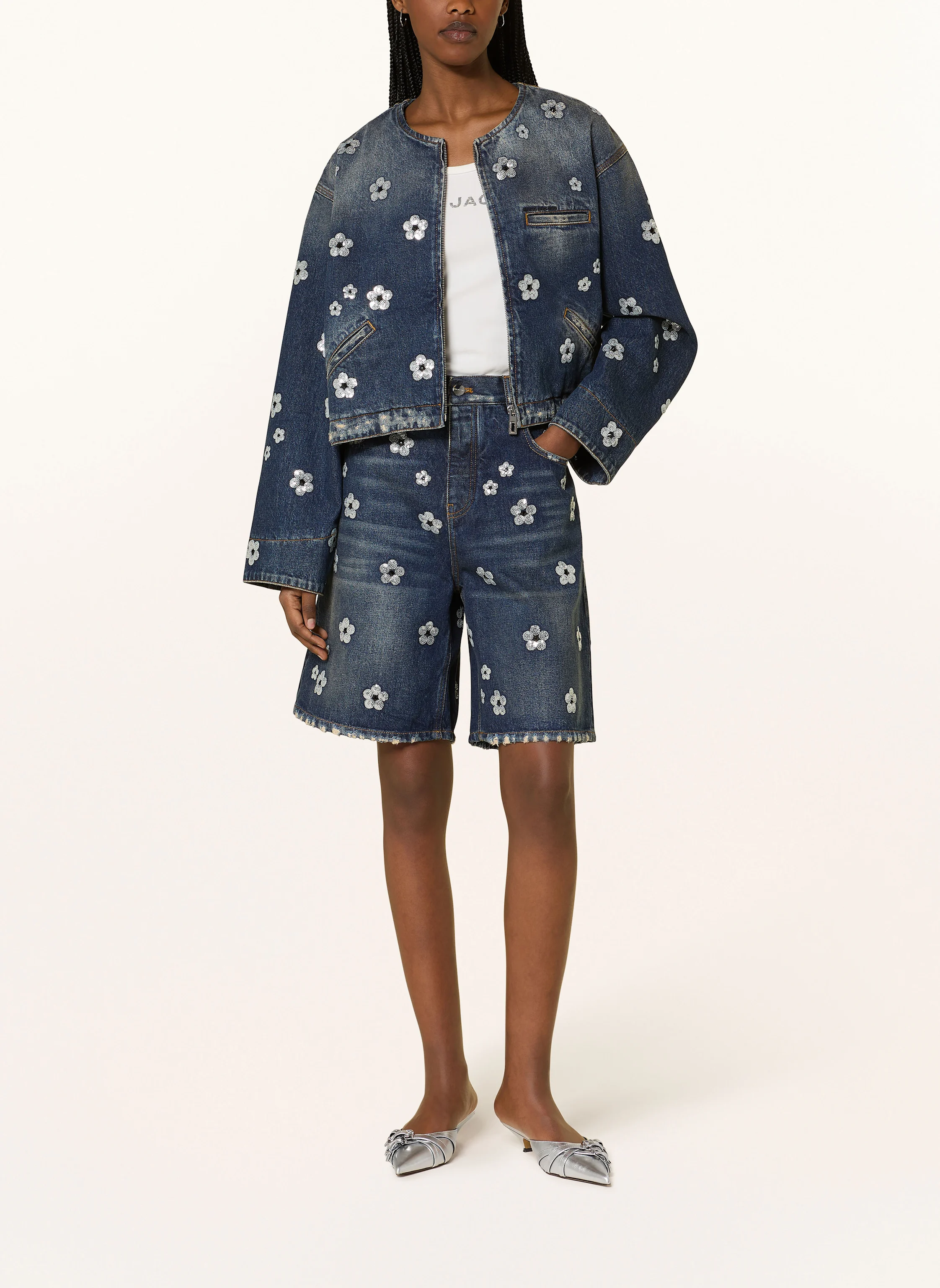 MARC JACOBS Jeansjacke mit Pailletten