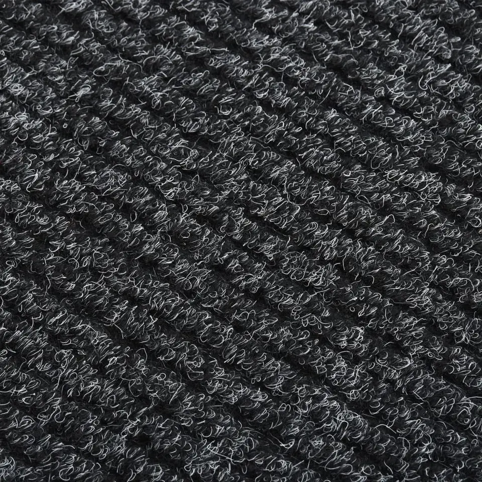 vidaXL - Vloerkleed - Antraciet - Polypropyleen - 100 x 350 cm