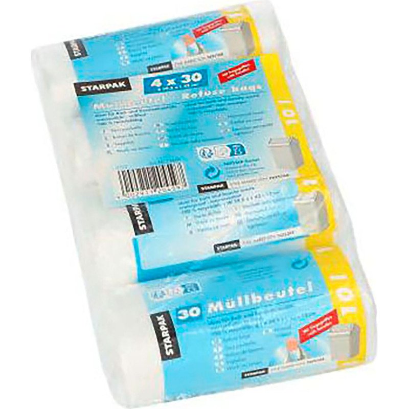 Sac poubelle HDPE, 10 litres, transparent