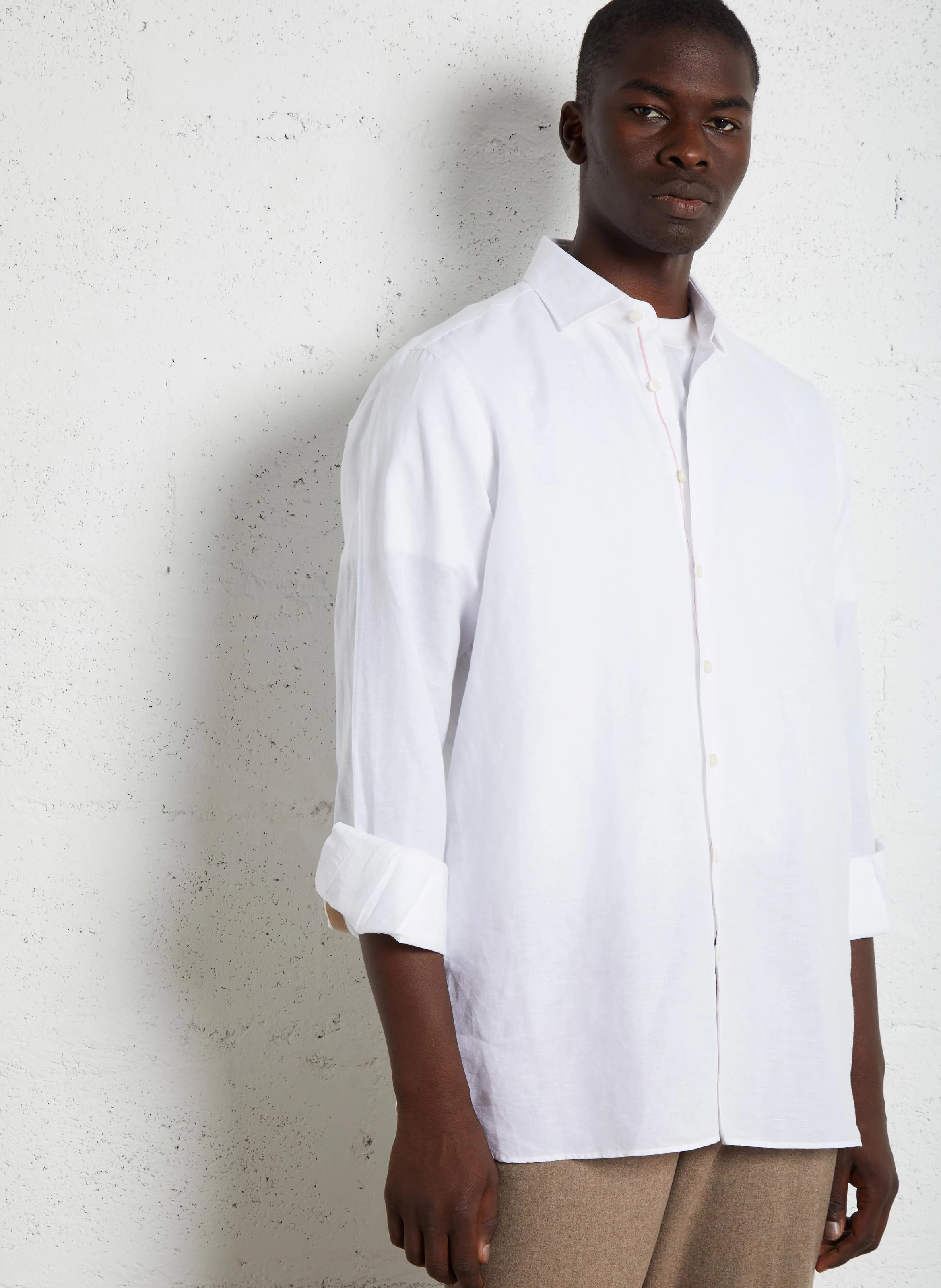 Chemise regular en lin et coton | Multicolore