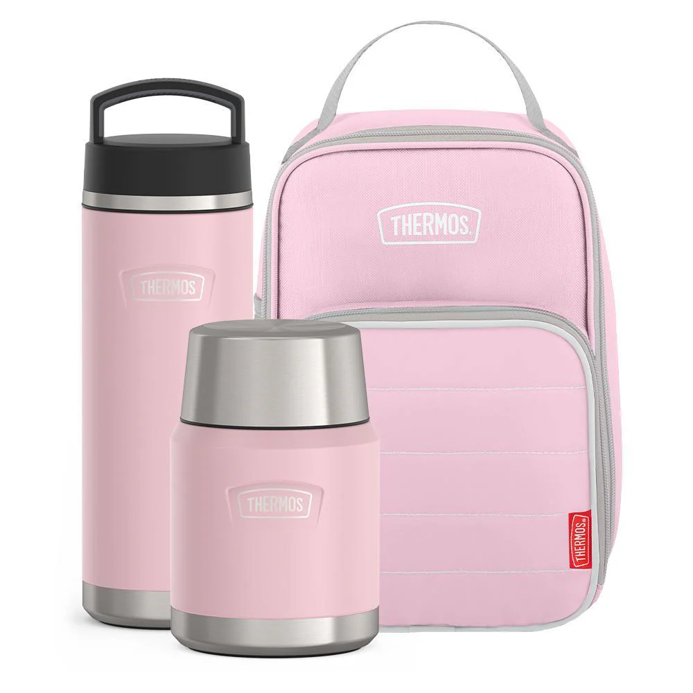 ICON™ UPRIGHT LUNCH BOXSUNSET PINK,24ozICON™ WATER BOTTLE WITH SCREW TOP - SUNSET PINK,16oz ICON™ FOOD JAR -SUNSET PINK