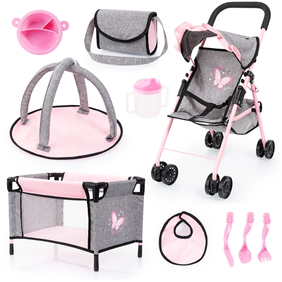 bayer Design Buggy Set mit Reisebett, Spielbogen und Zubehör