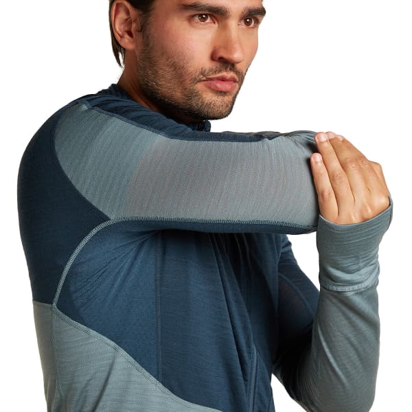 Veste polaire randonnée ICEBREAKER M MERINO 200 REALFLEECE DESCENDER LS ZIP H ABYSS/BLUE ASH/CB