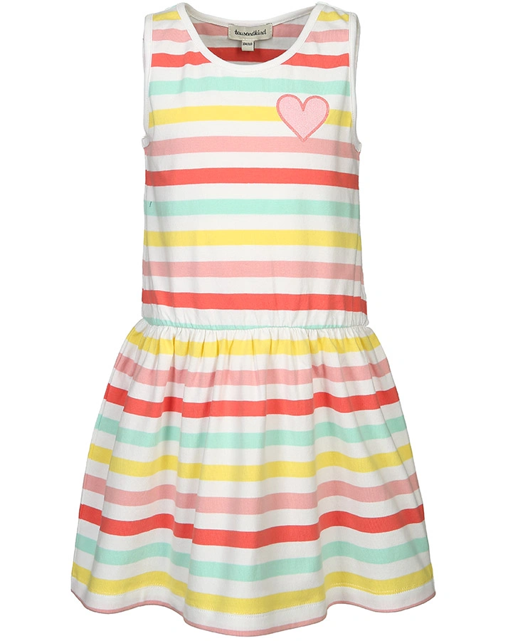 Träger-Kleid SMALL HEART MULTI gestreift in bunt
