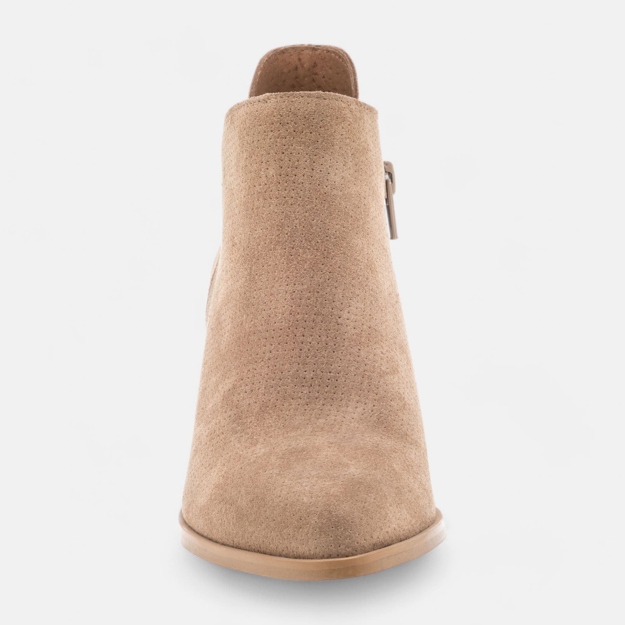 Bottines à talon Femme en cuir taupe