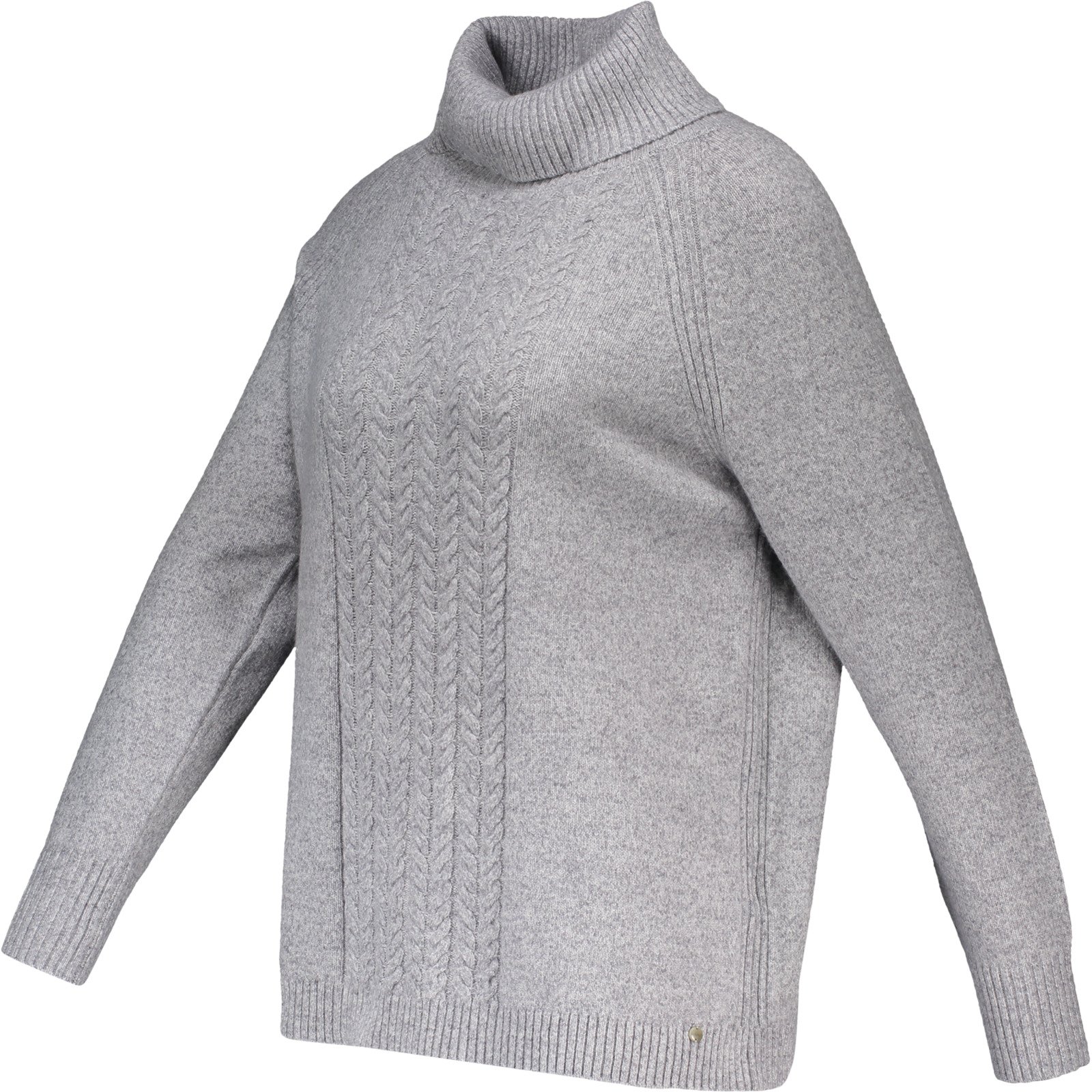 Olsen Damen-Rollkragenpulli Ripp grau, 38