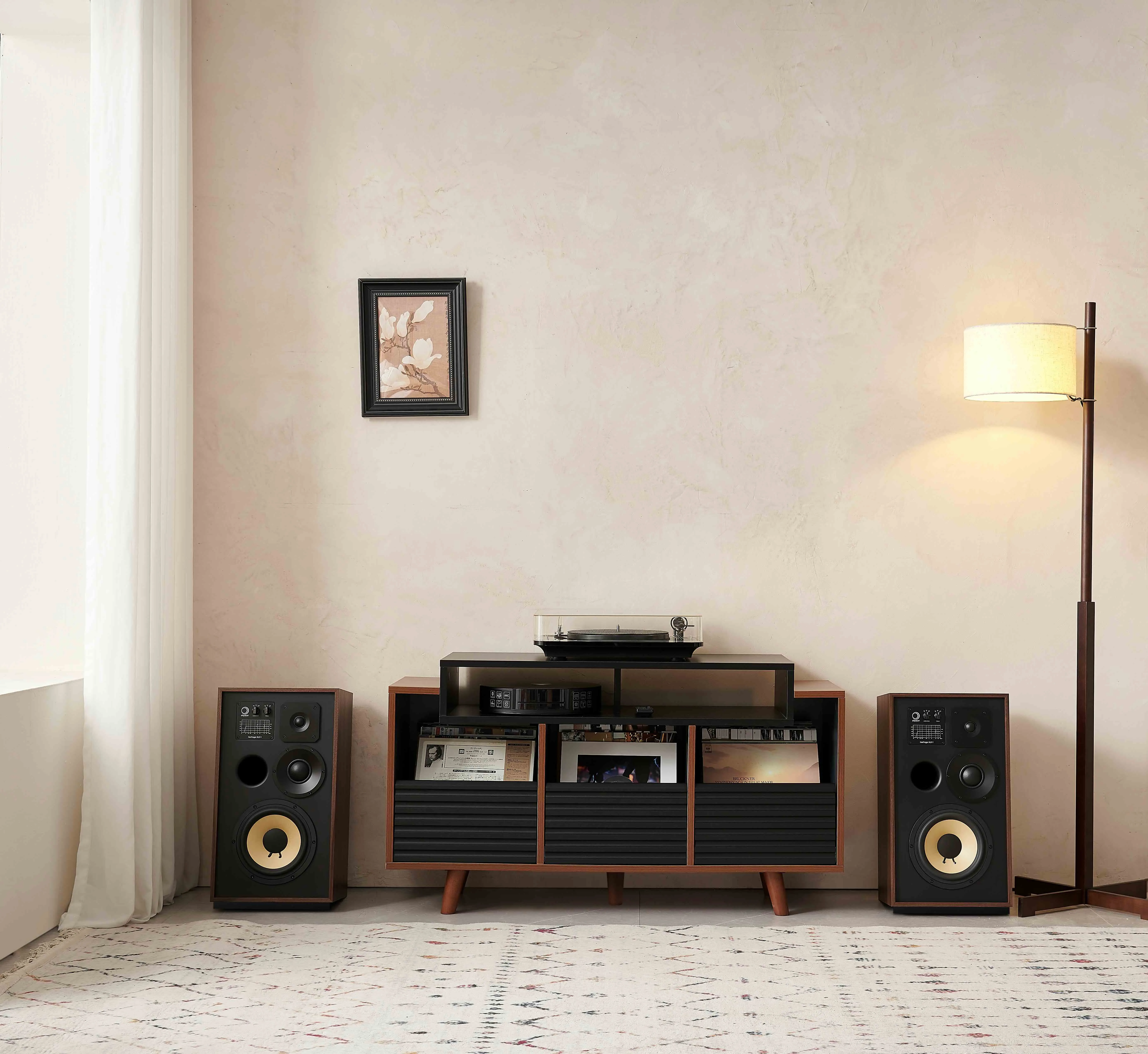 NorStone Oslo 1200 Noir et Noyer Meubles hi-fi