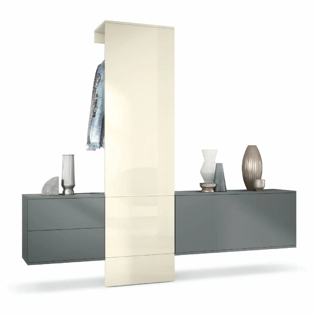 MPC vestiaire Gris et Crème 209 x 193 x 35 cm