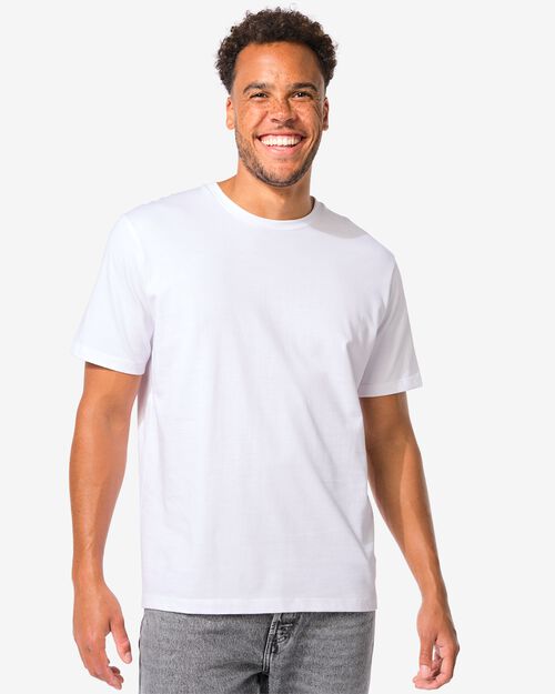 t-shirt homme relaxed fit col rond blanc