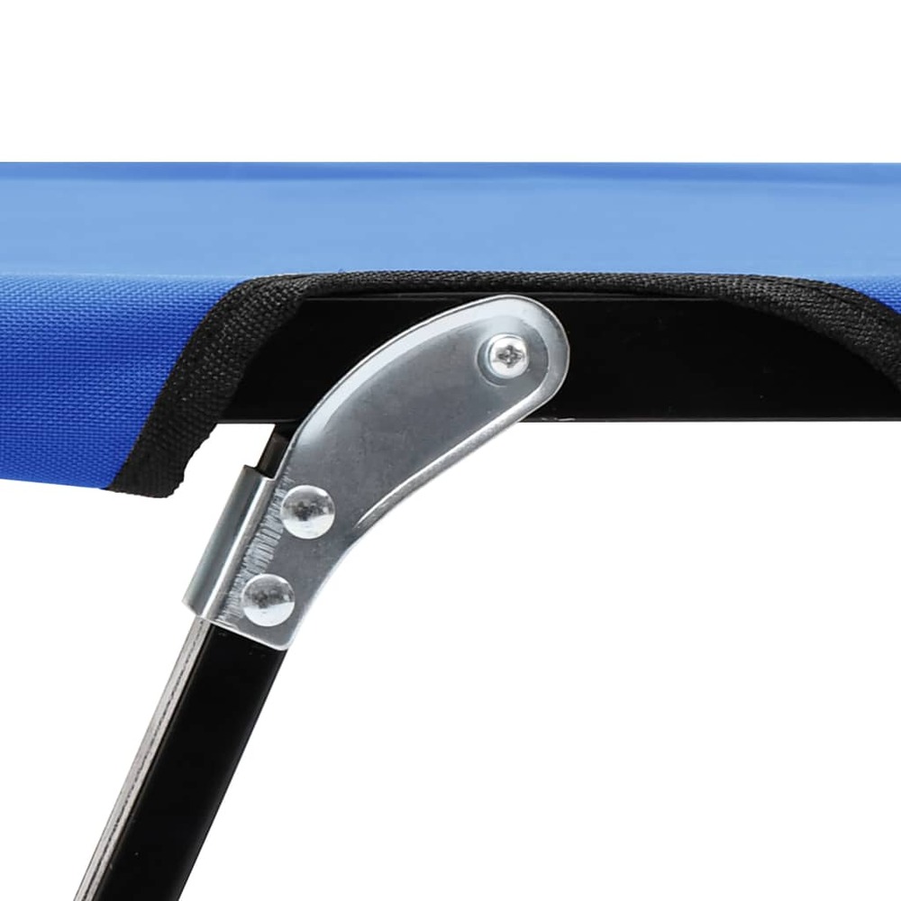 Transat chaise longue bain de soleil lit de jardin terrasse meuble d'extérieur pliable 2 places bleu acier