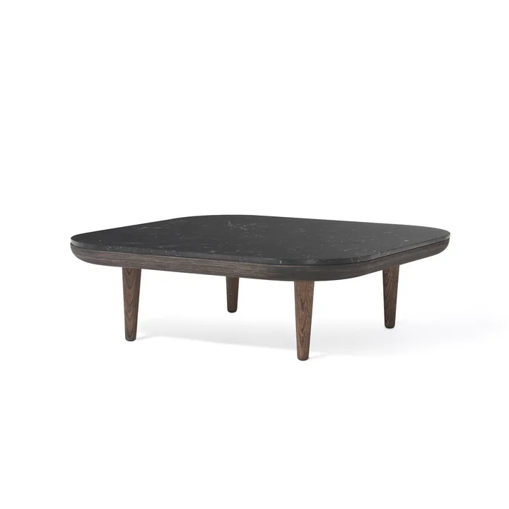 &Tradition - Fly Couchtisch SC4, 80 x 80 cm, Eiche geräuchert/ Marmor Nero Marquina