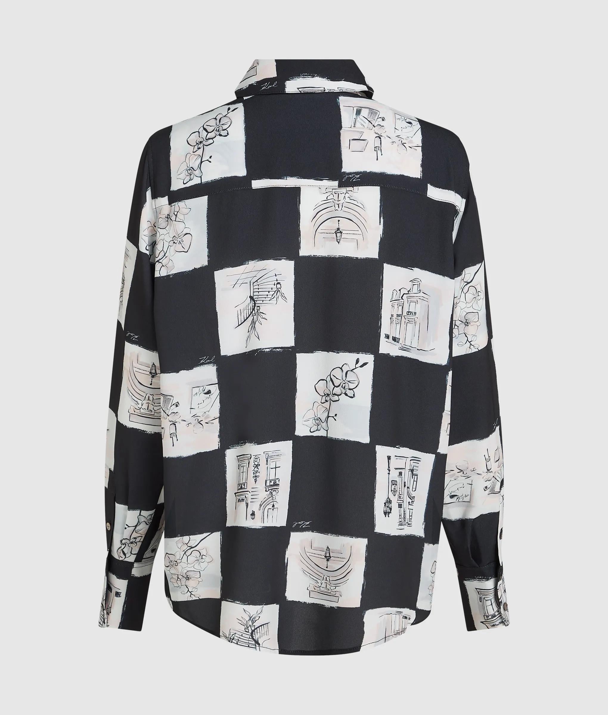 Vloeiend bedrukt shirt