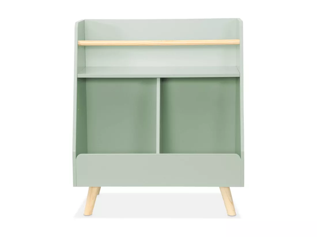Meuble de rangement enfant. vert. 2 compartiments