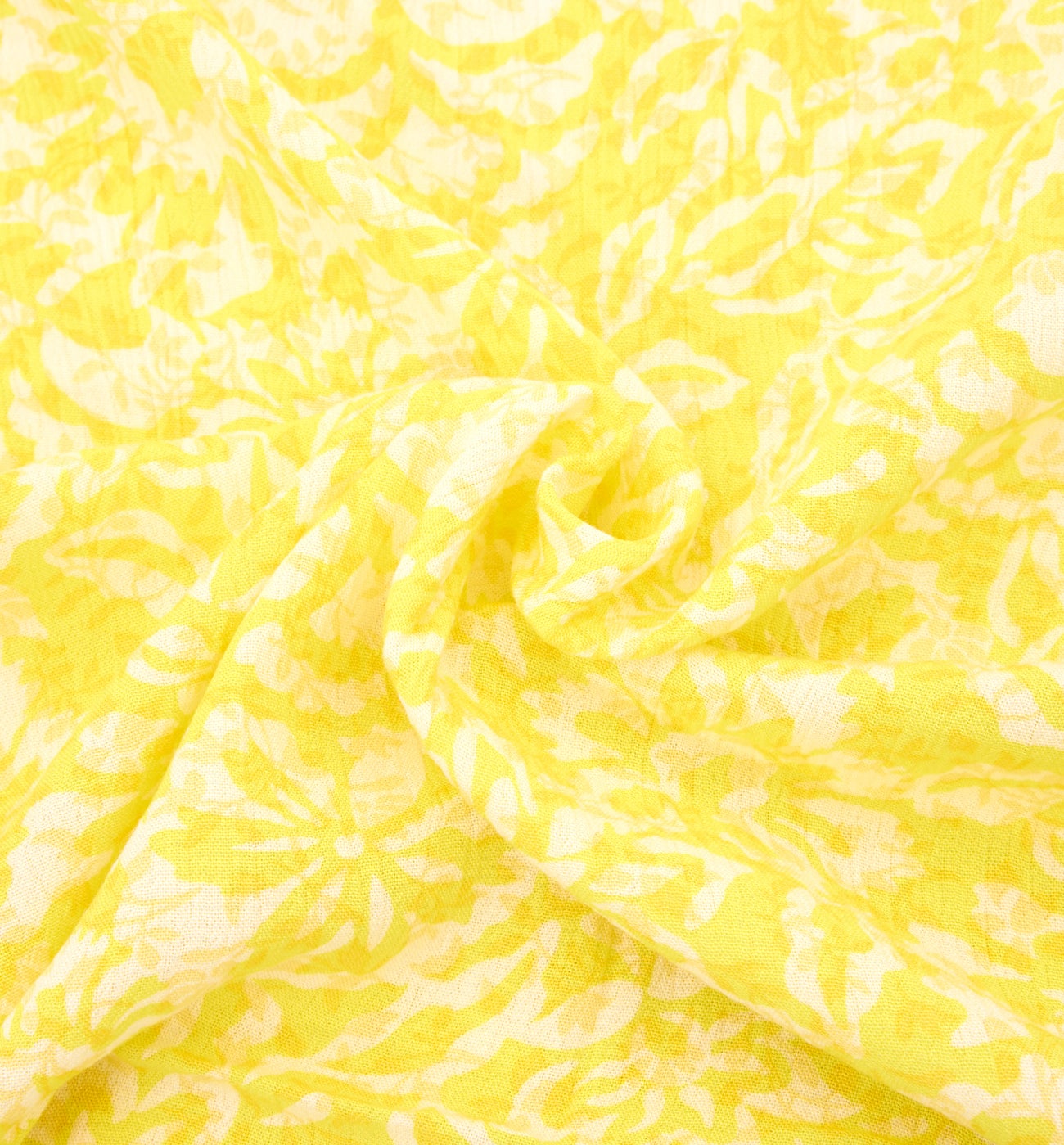 Coupon de 3 m viscose crinkle - Imprimé jaune