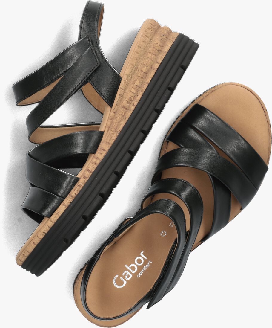 zwarte gabor sandalen met hak 702.2