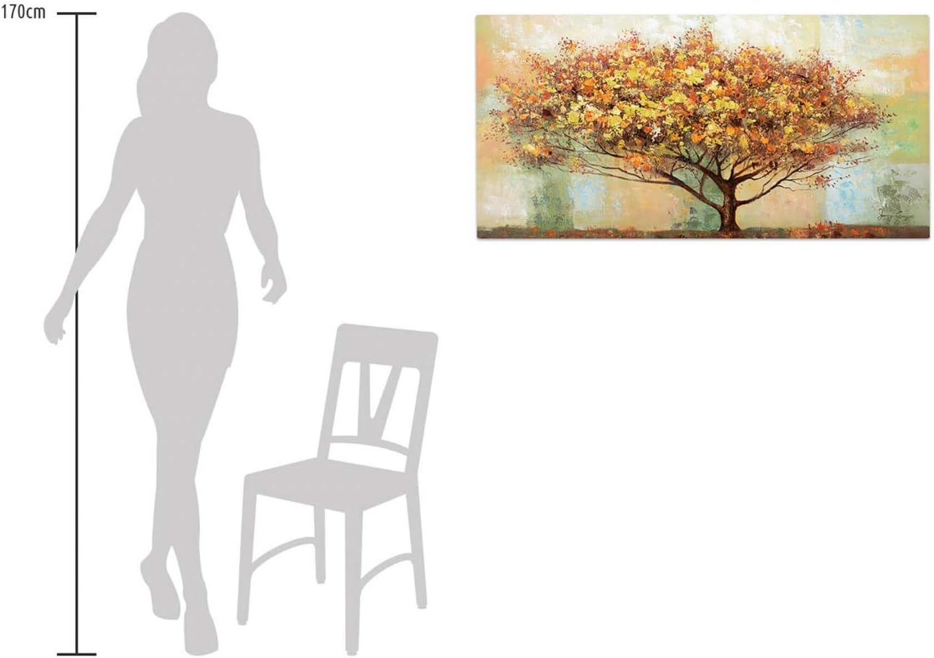 KunstLoft Leinwandbild | 100% HANDGEMALT | 120x60cm | Gemälde 'No Man's Land' | Wald & Bäume | Braun | Wandbild Wohnzimmer