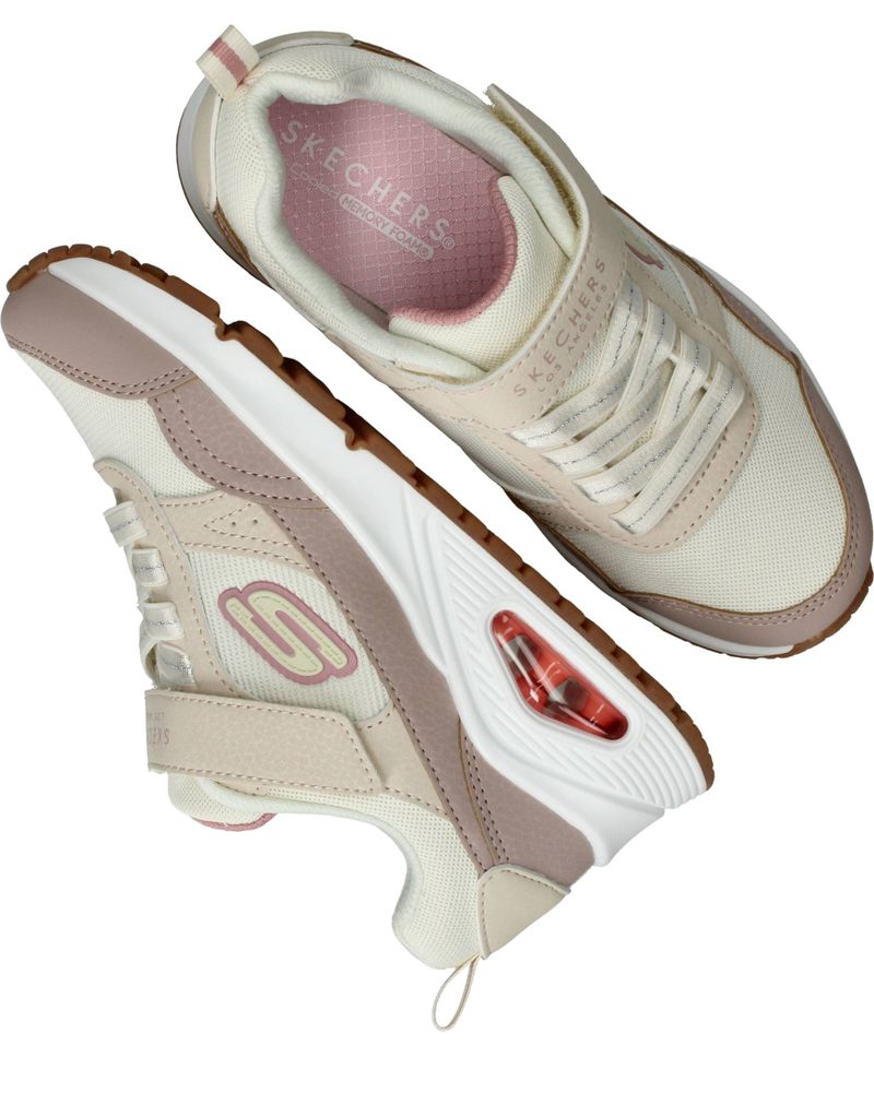 Skechers Uno Mesh Pop Sneakers Beige Meisjes