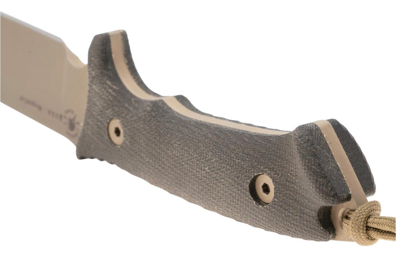 Spartan Harsey Difensa SB19DEGRNLTN Flat Dark Earth, Green Micarta, Molle-Coyote sheath, survivalmes