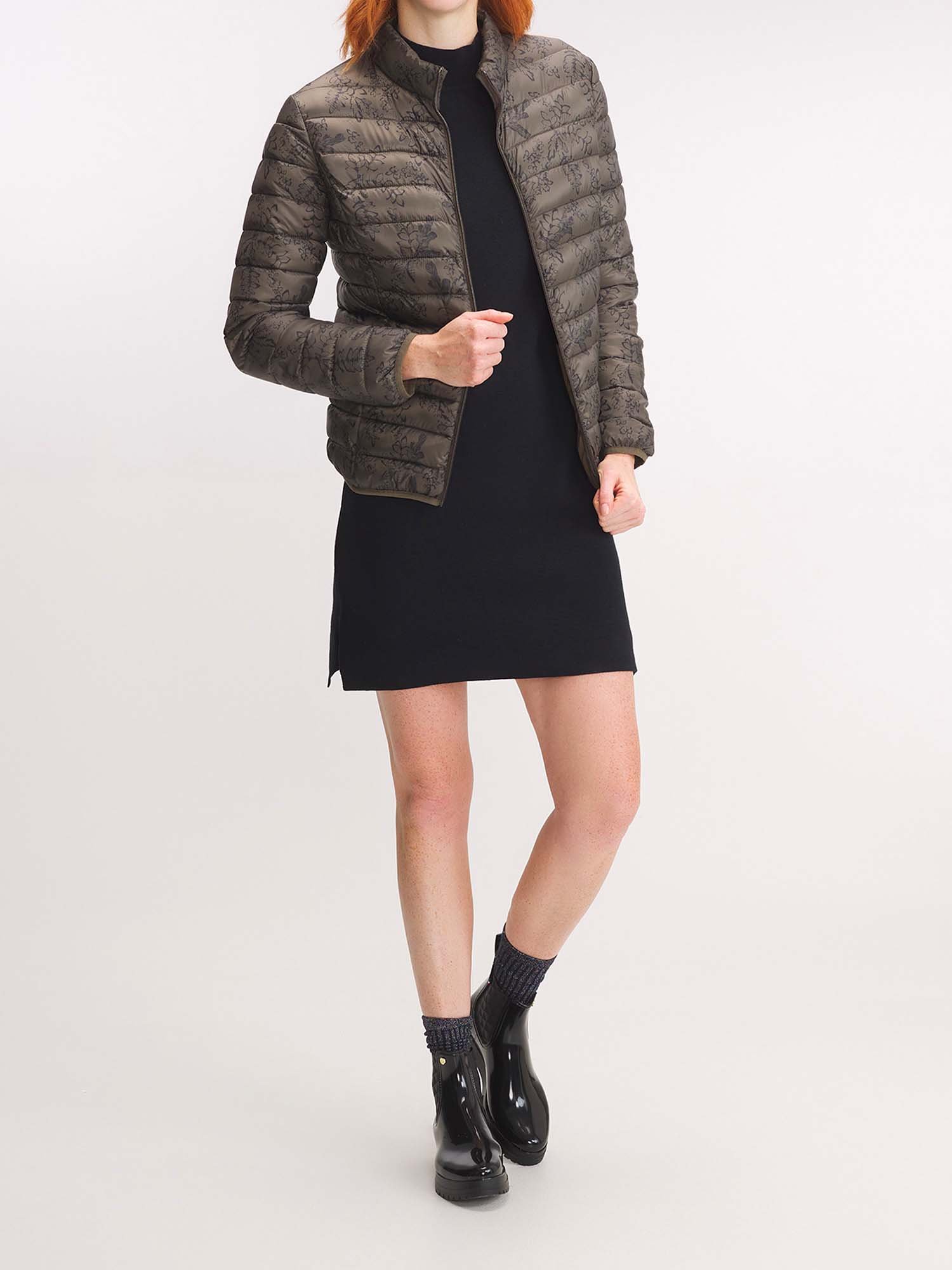 Doudoune Femme Manches Longues Kaki