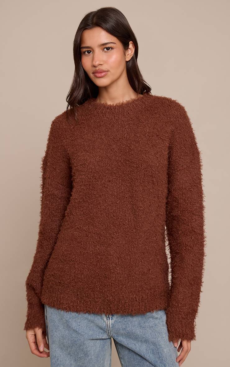 Chocolat Synthétiquell Oversize En Maille Peluche Pour Grande Taille