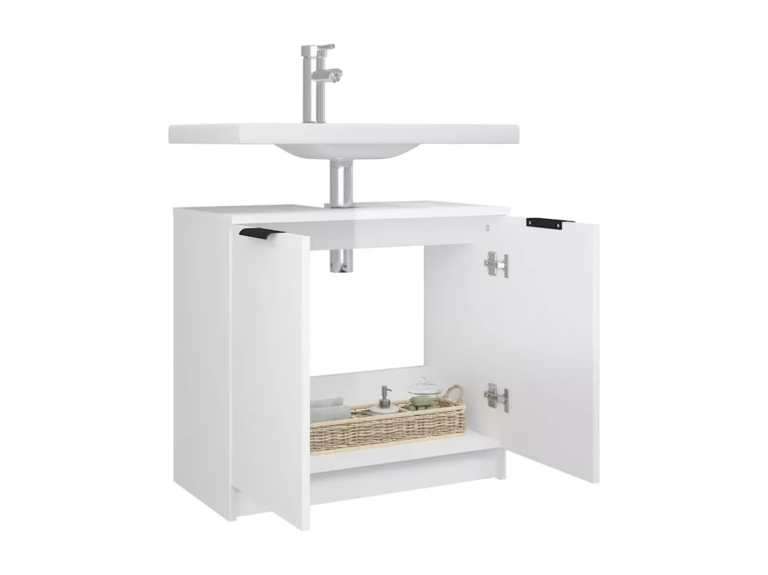 Armoire de salle de bain Blanc brillant 64,5x33,5x59 cm