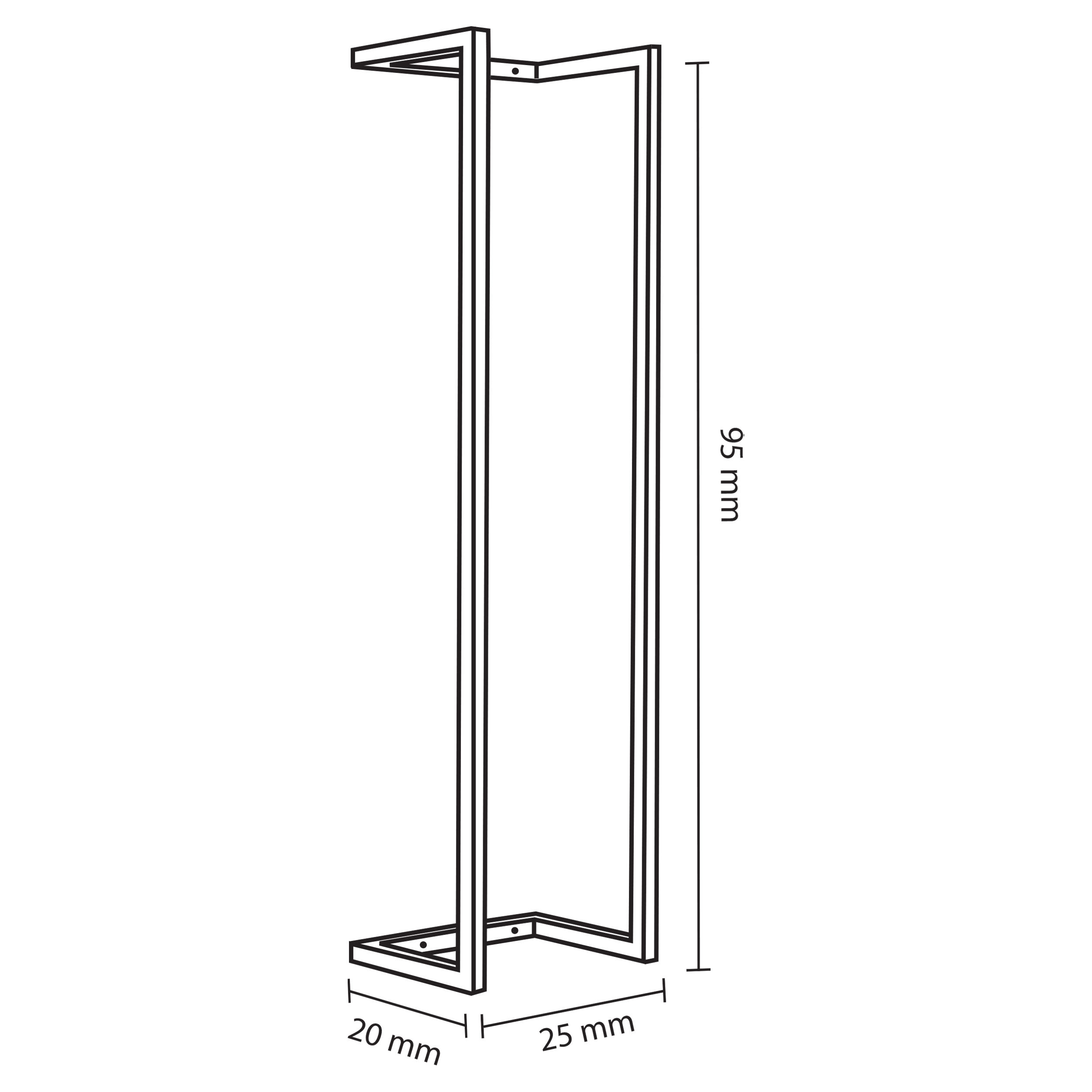 Differnz handdoekdrager 95x20cm mat wit