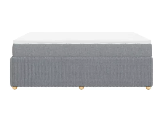 Sommier à lattes de lit avec matelas Gris clair 160x200cm Tissu