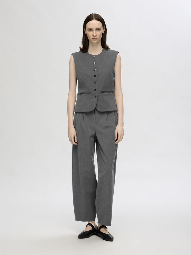 Selected Femme SLFPIYA FITTED VEST Grå