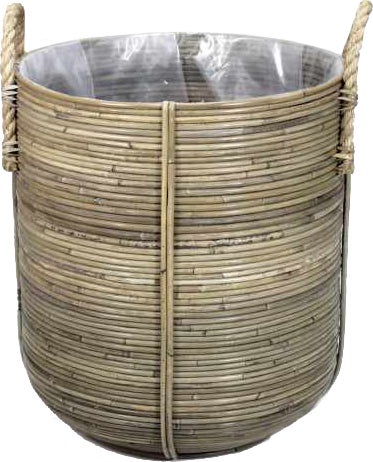 Van der Leeden plantenmand Streep grijs D 45 H 50 cm
