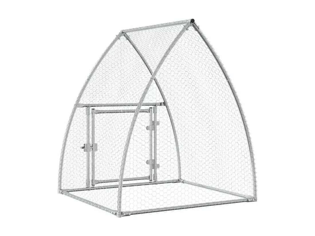 Cage pour poules argenté 100x105x120 cm acier galvanisé
