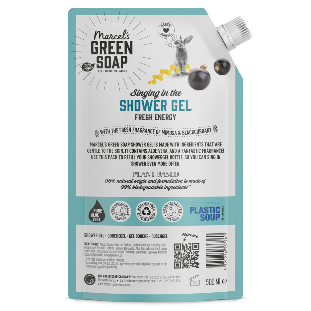 Marcel's Green Soap Douchegel Navulling Mimosa & Zwarte Bes500 ml