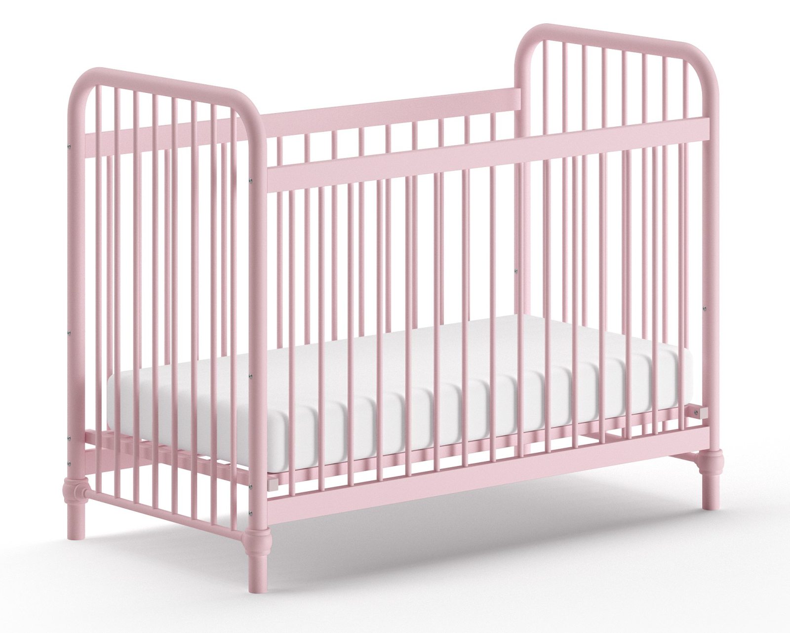 Babybett BRONXX - pink matt - Metall - 60x120 cm