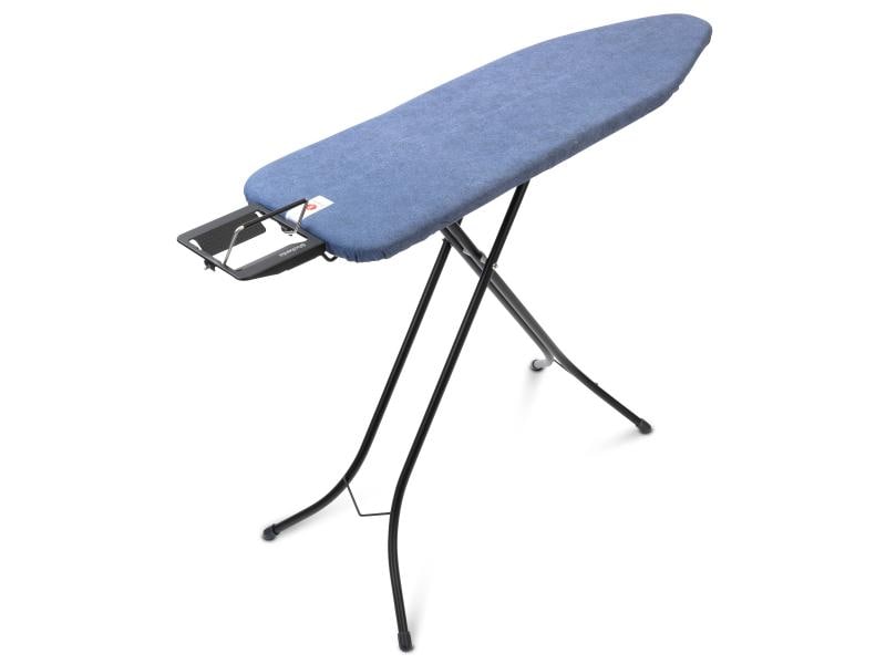 Brabantia Bügeltisch mit Dampfbügeleisenablage Blue Denim Bügelbrett B, 124 cm x 38 cm