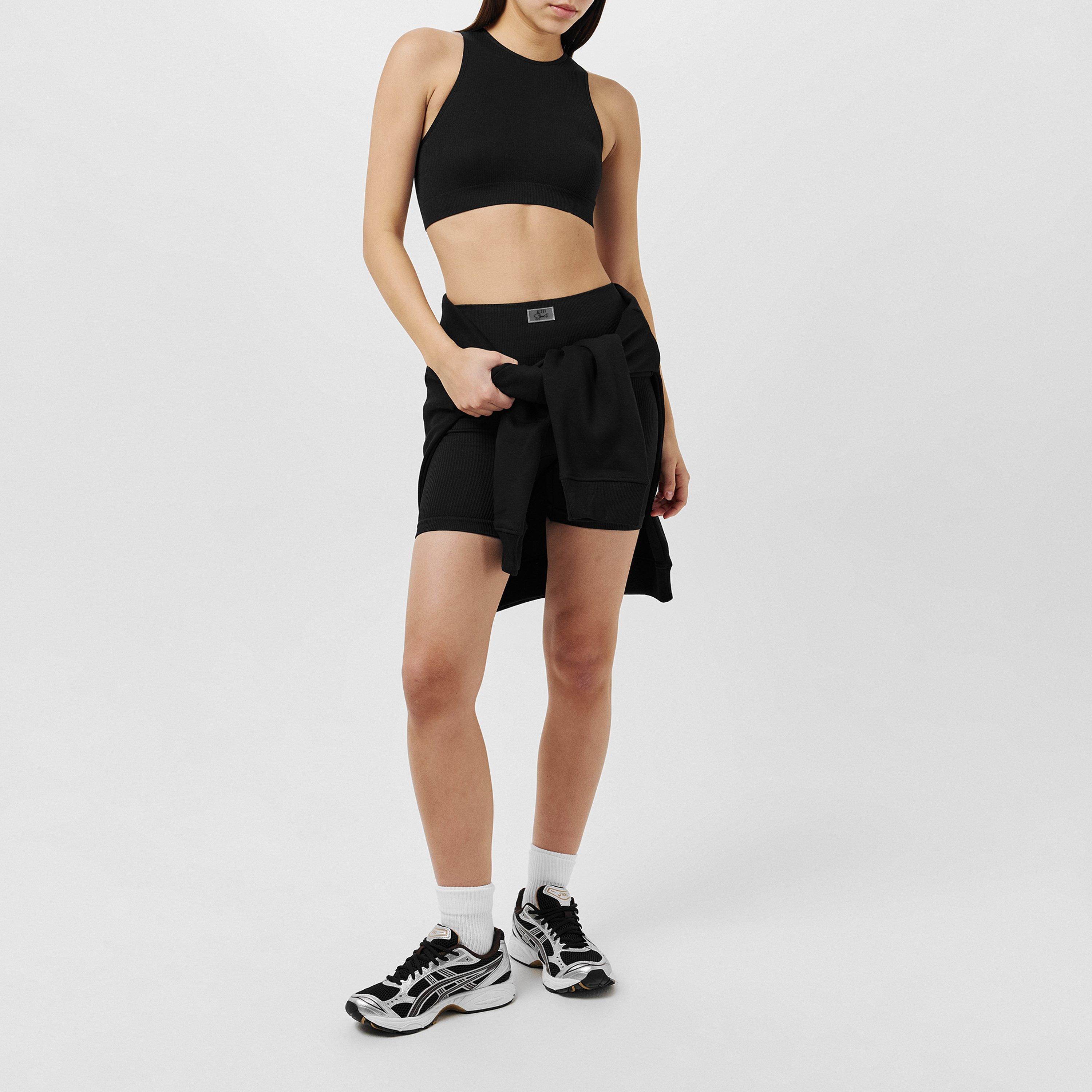 Missy Empire Seamless Ribbed Racer Crop Top Womens