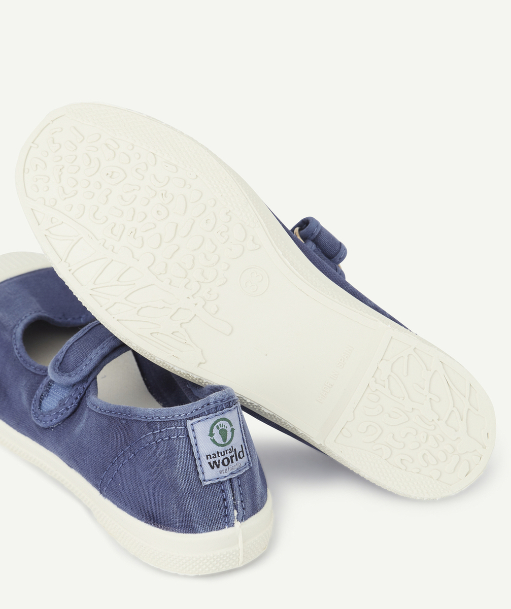 NATURAL WORLDBALLERINES BLEU MARINE EN TOILE FILLE
