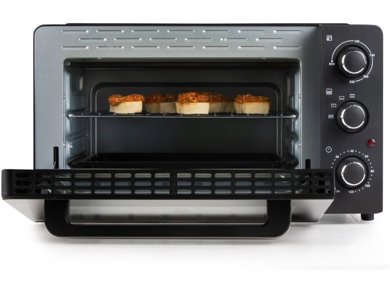 Domo Backofen DO1107GO 28 l, Schwarz Kleinbackofen mit hochwertigem Wärmeelement für gleichmässige Ergebnisse
