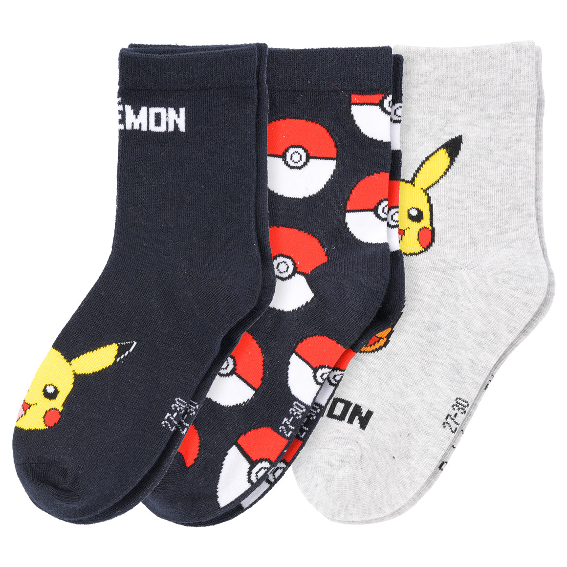 Topolino 3 Paar Pokémon Socken im Set dunkelblau / hellgrau