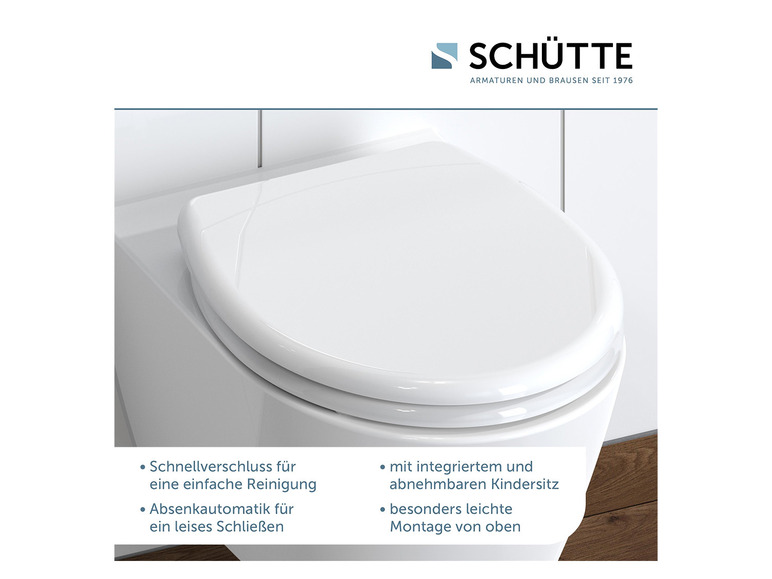WC zitting duroplast FAMILY WHITE met soft-close-mechanisme en snelsluiting