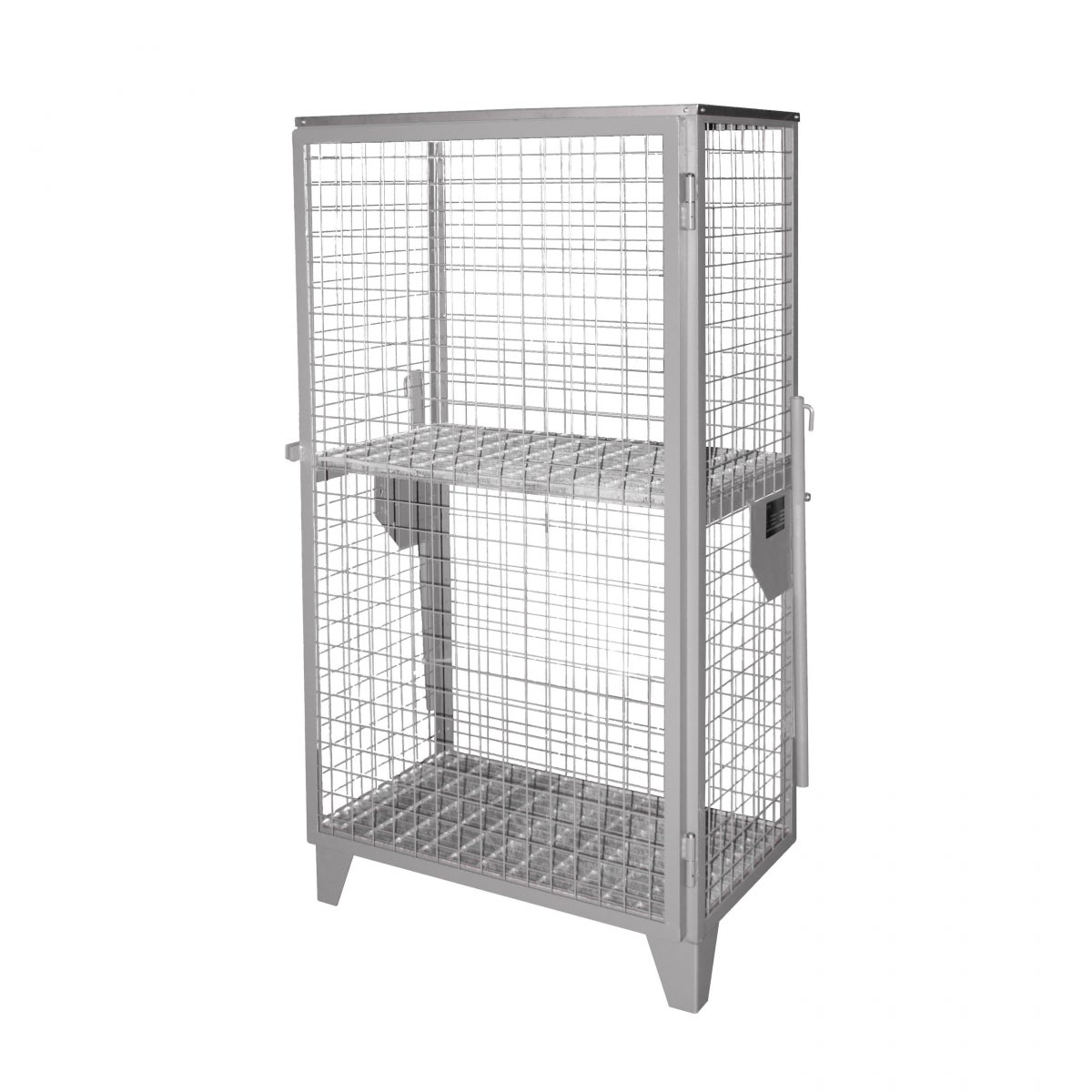 Bauer gasflessendepot GFD-R 4, muisgrijs, 1 deur, draadgaas voor 4 x 11 kg gasflessen