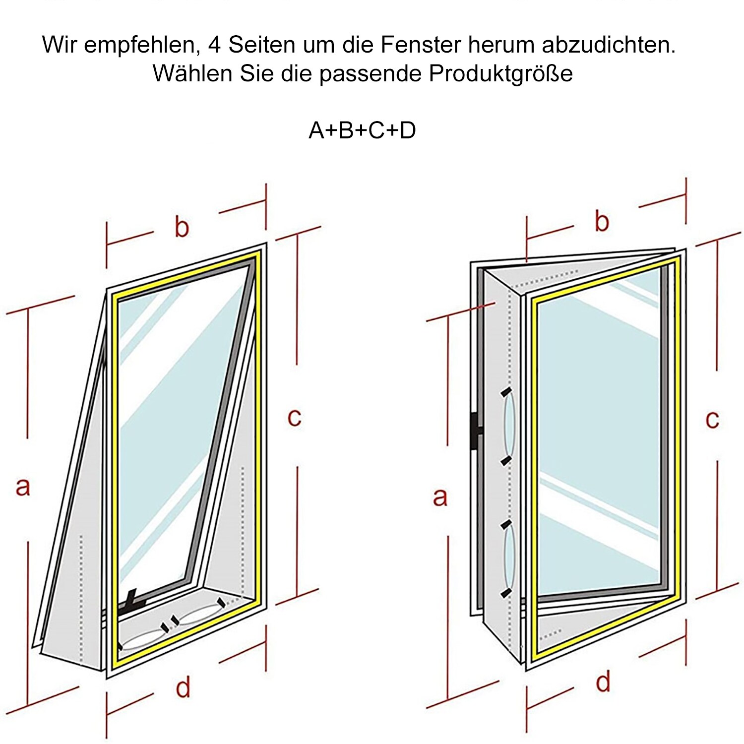 TPFLiving Fenster-Set Erweiterung Fenster Abdichtung Klimagerät / Trockner - 3m