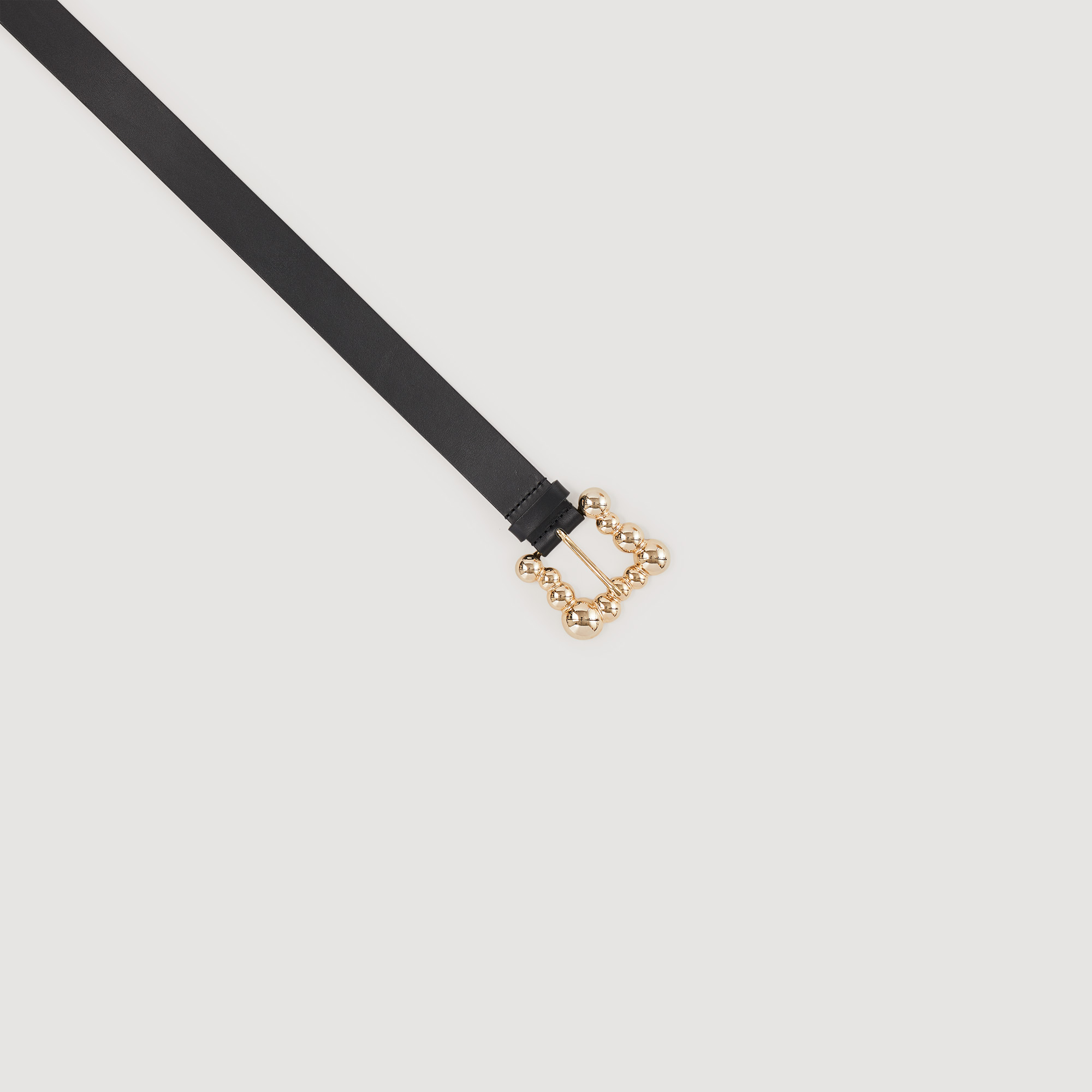 Ceinture large en cuir et boucle carree
