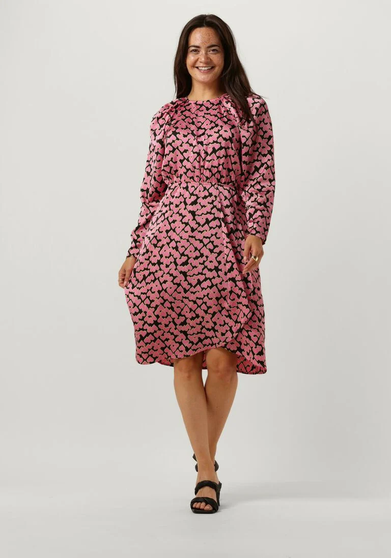 CO\\'COUTURE roze co'couture midi jurk flashy heart dress