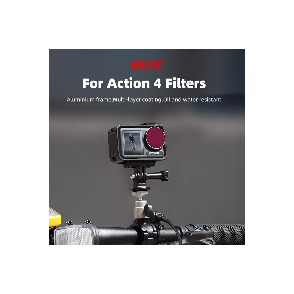 3-delt filtersett med UV-filter CPL-filter ND16-filter for DJI Osmo Action 4 Sort