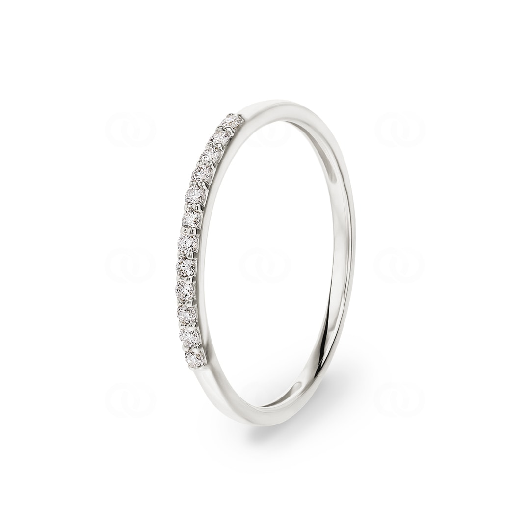 Mémoire-Ring 750/18 K Weissgold mit Diamanten 0.10 ct H/si