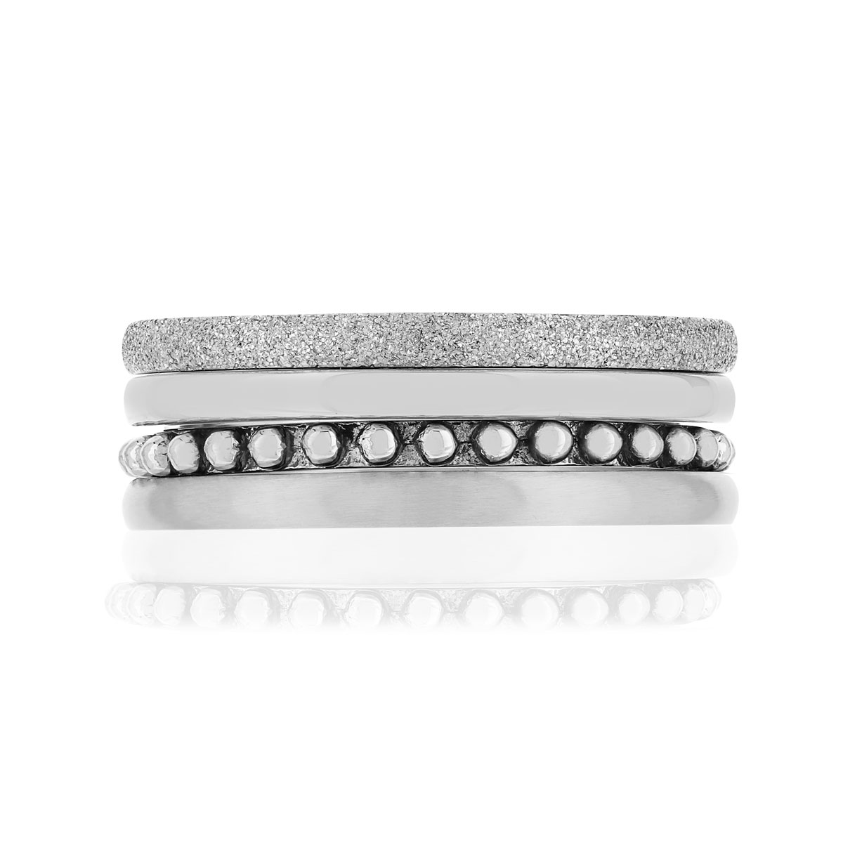 Bague 4 anneaux acier