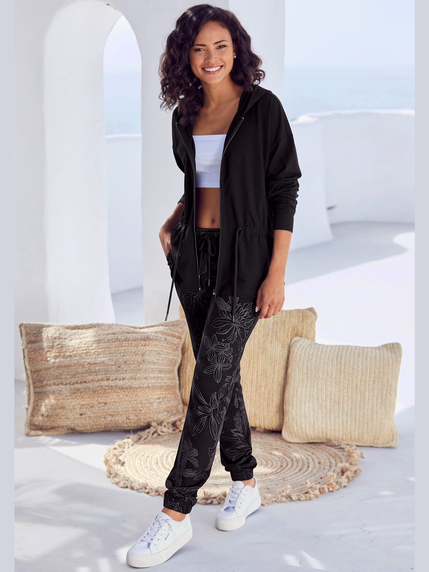 Pantalon lounge pantalon confortable avec imprimé sur toute la surface