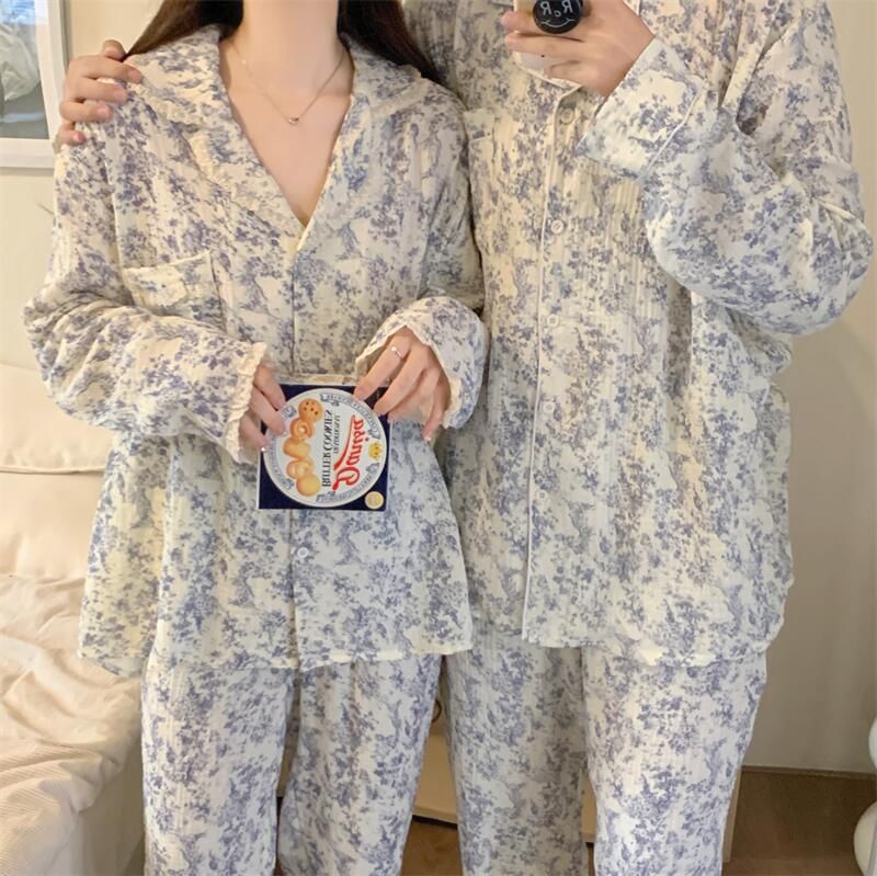 Tanee - Bijpassende pyjamaset met bloemenprint voor koppels