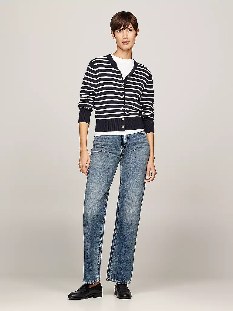 TOMMY HILFIGER Strickjacke dunkelblau